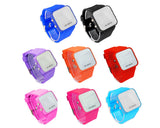 Unisex Silicone Band Mirror Dial LED Digital Sport Wrist Watch