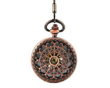 Retro Dial Hand Wind Mechanical Pocket Watch with Chain