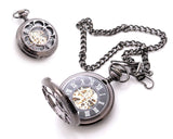 Retro Dial Hand Wind Mechanical Pocket Watch with Chain