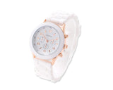 10 Pcs Geneva Colorful Silicone Quartz Analog Unisex Sport Wrist Watch