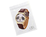 5 Pcs Panda Pattern Women PU Leather Wrist Watch