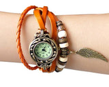 Retro Women Angel Wing Leather Bracelet Watch