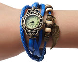 Retro Women Angel Wing Leather Bracelet Watch