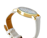 Geneva Women Candy Color Dots Leather Alloy Wrist Watch