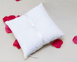 Elegant White Ribbon Lace Satin Wedding Ring Pillow