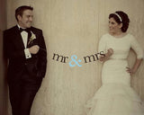 Mr. And Mrs. Wedding Photo Booth Props Banner - Blue