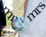 Mr. And Mrs. Wedding Photo Booth Props Banner - Ice Blue