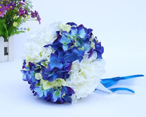 Hydrangea Wedding Bouquets - White Blue