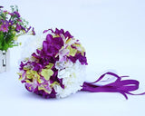 Hydrangea Wedding Bouquets - White Purple