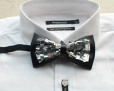 Men Adjustable Wedding Leather Bow Tie