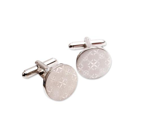 Wedding Groom Round Shirt Cufflinks for Men - Vintage Flower