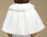 Ribbon White Bridal Faux Fur Wedding Wrap