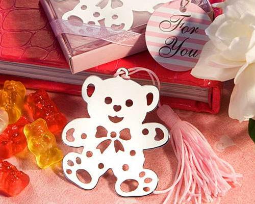 Bear Pink Wedding Favors Bookmark