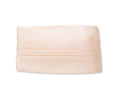 Men Handcrafted Wedding Tuxedo Satin Cummerbund - Peach