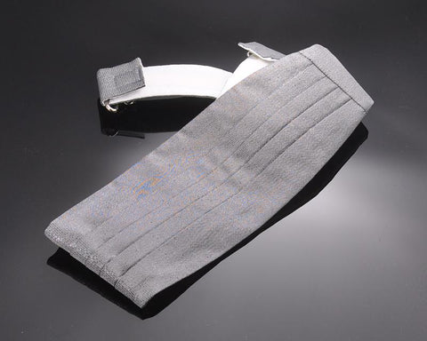 Men Handcrafted Tuxedo Linen Cummerbund - Light Gray