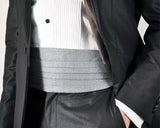 Men Handcrafted Tuxedo Linen Cummerbund - Light Gray