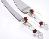 Romantic Rose Wedding Cake Knife and Server Set