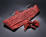 Men Wedding Satin Bow Tie and Cummerbund Set